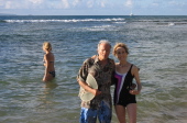 Laura, David and Kay enjoy the water.