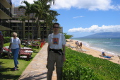 Bill on the beach walk at Ka'anapali Shores.