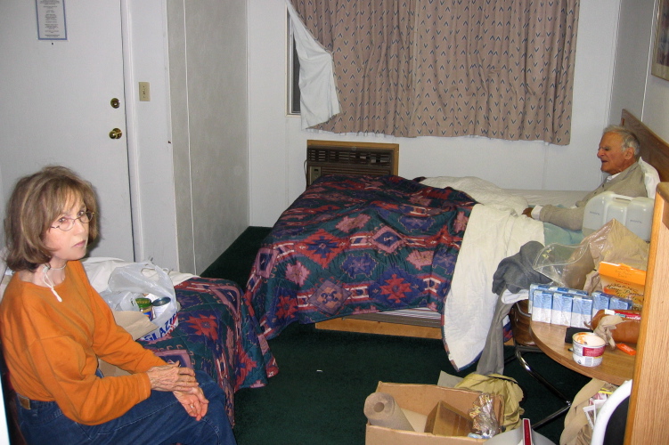 Our cozy room at the Quail Park Lodge.