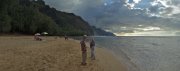 David and Kay enjoy the view from Ke'e Beach.