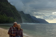 David and Kay at Ke'e Beach