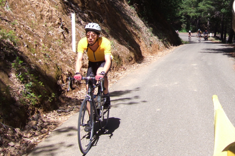 Climbing the second set of switchbacks on King Ridge Rd.