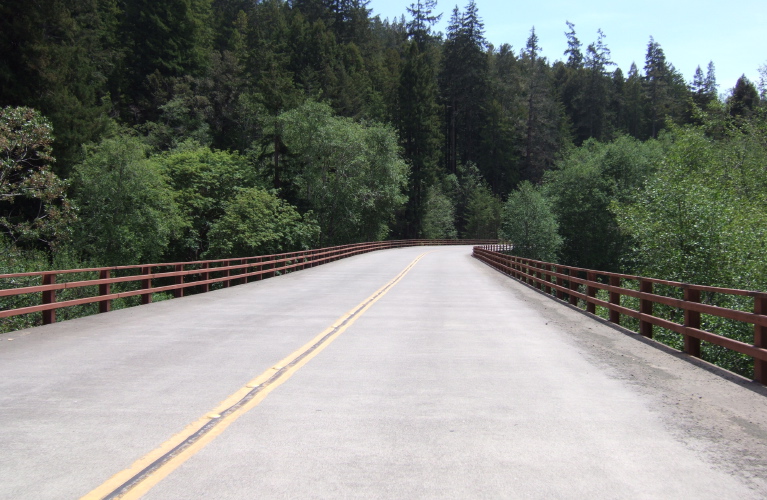 Crossing Wheatfield Fork of Gualala River.