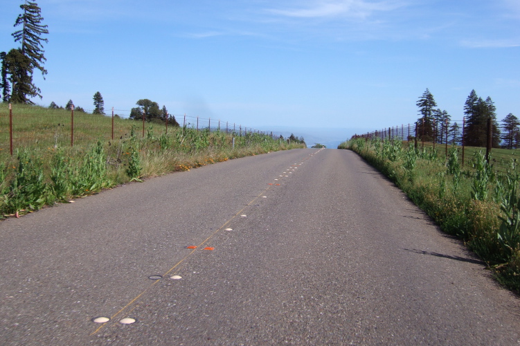 Top of Meyers Grade Rd., looking downhill.