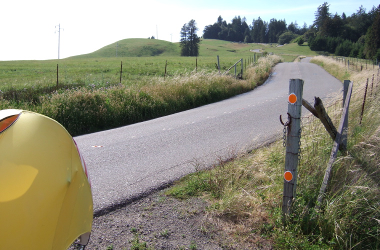 The view up Meyers Grade Rd.