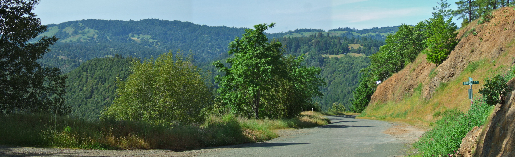 Panorama on Fort Ross Rd. at Kalinda Road.