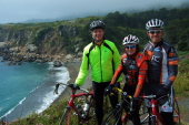 Scotty, Jenna, and Matt stop for a scenic break along the Sonoma Coast.