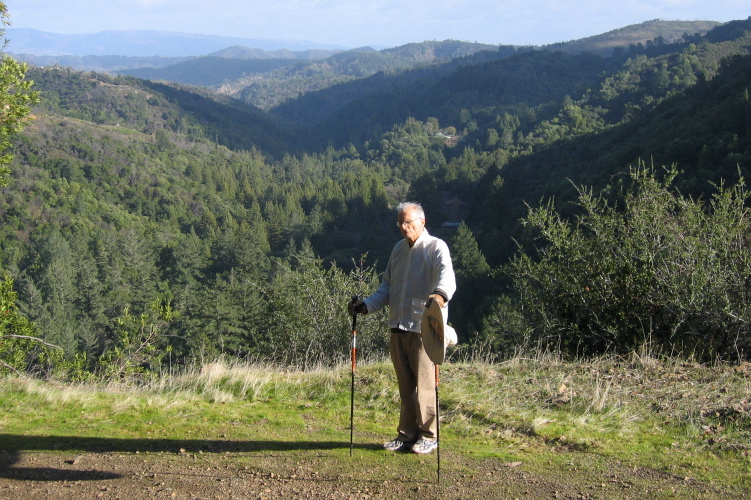 David climbing Knibbs Knob trail.