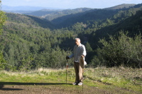 David climbing Knibbs Knob trail.