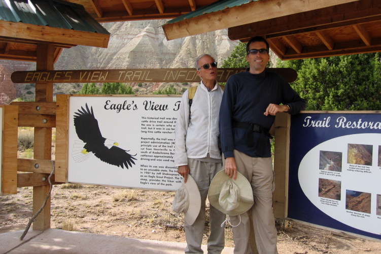 David and Bill at the start of the Eagle View Trail.