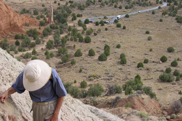 David climbing the Eagle View Trail.
