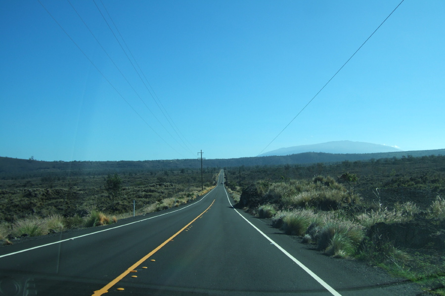 Hawaii Belt Road (HI190) passes through the Kohala Desert near Pu'u Wa'awa'a (aka. The Jello Mold)
