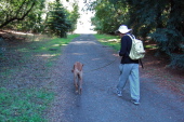 Kumba and David start their hike.