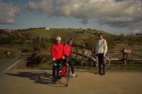 Carolyn, Josh, and Bill at Montebello OSP parking.
