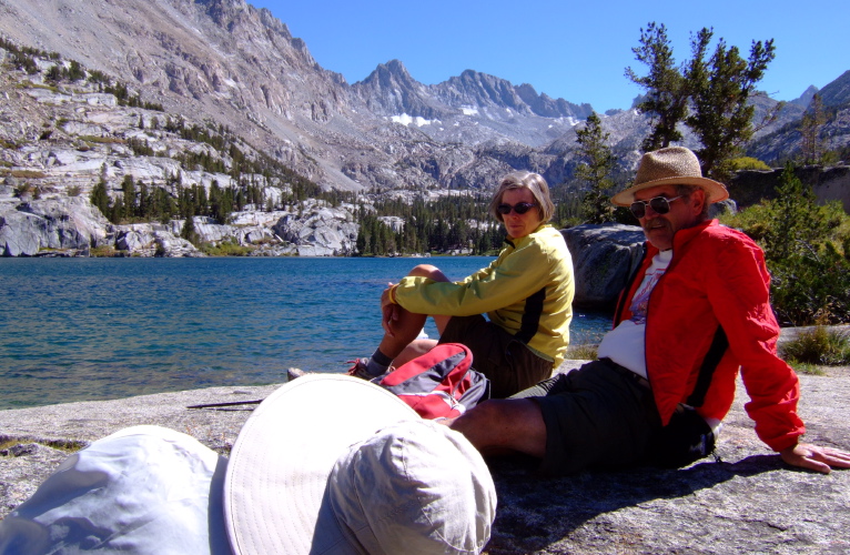 David, Alice, and Ron relaxing at Blue Lake.