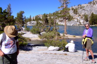 Ron and Alice make ready to continue.  David remains at Blue Lake.