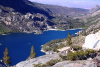 Lake Sabrina from high up on the trail.