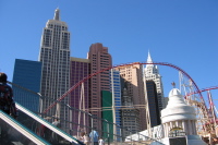 New York, New York hotel and roller coaster.