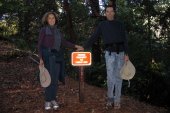 Kay and Bill at the end of the trail and the beginning of Last Chance Road.