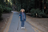 Kay is pleased to be nearing the end of the hike.