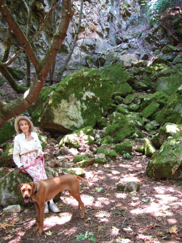 Kay and Kumba in the quarry.