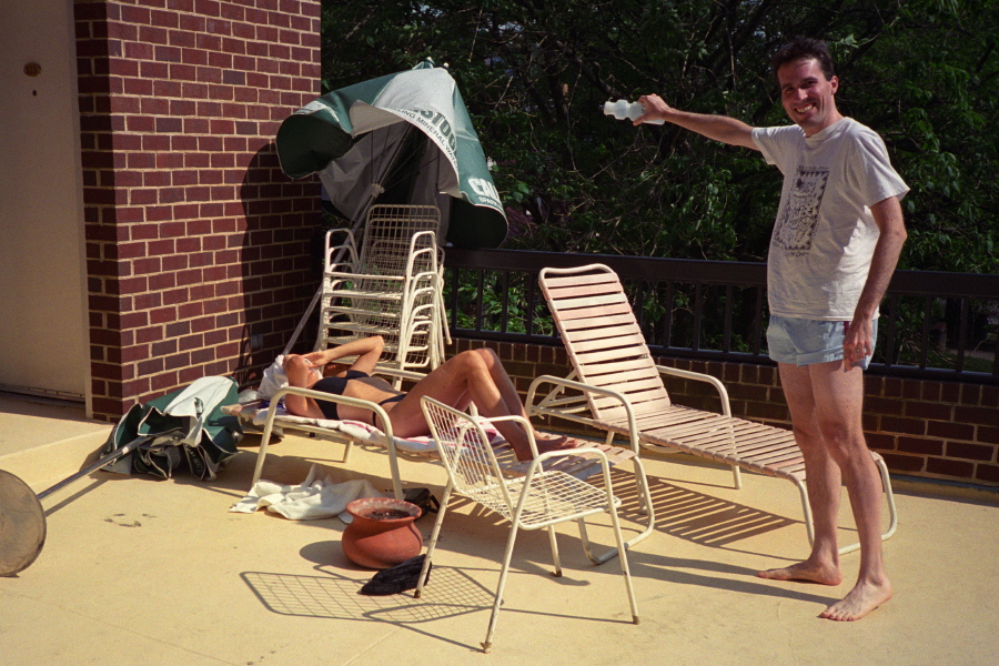 Laura and Bill on hotel pool deck (2)