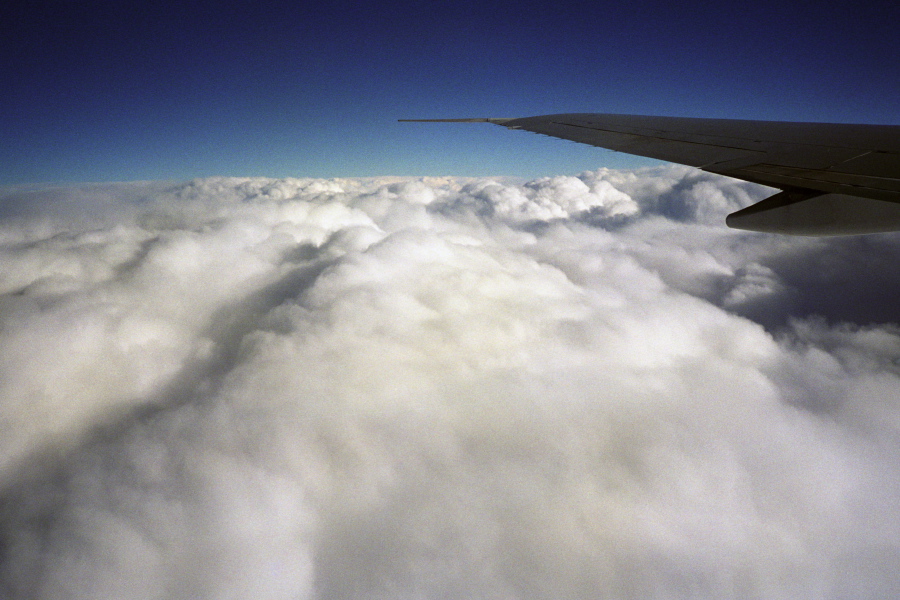 Flying over stormy weather