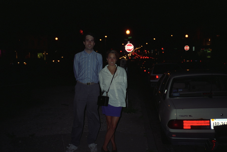 Bill and Laura at night.