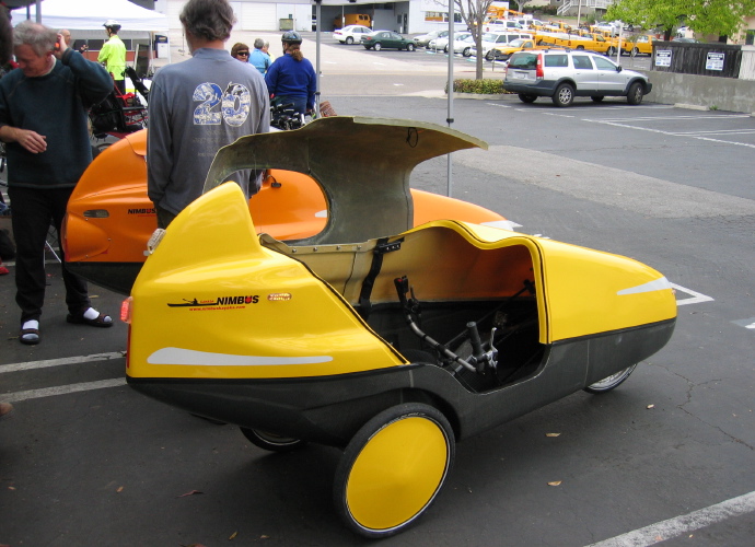 Steve Schleicher's Nimbus Delta trike velomobile.