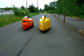 Heading down the bike path.