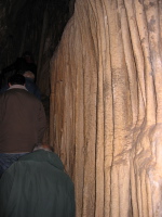 Passing by a cave curtain.