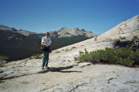 Bill gets ready to climb up to the summit of Lembert Dome.
