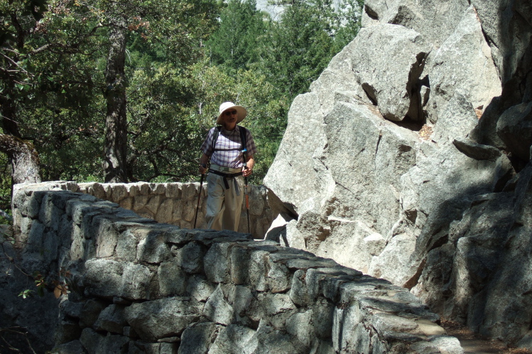 David marches up the lower mile of the John Muir Trail.