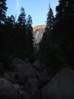 Sunset on Liberty Cap from the first bridge.