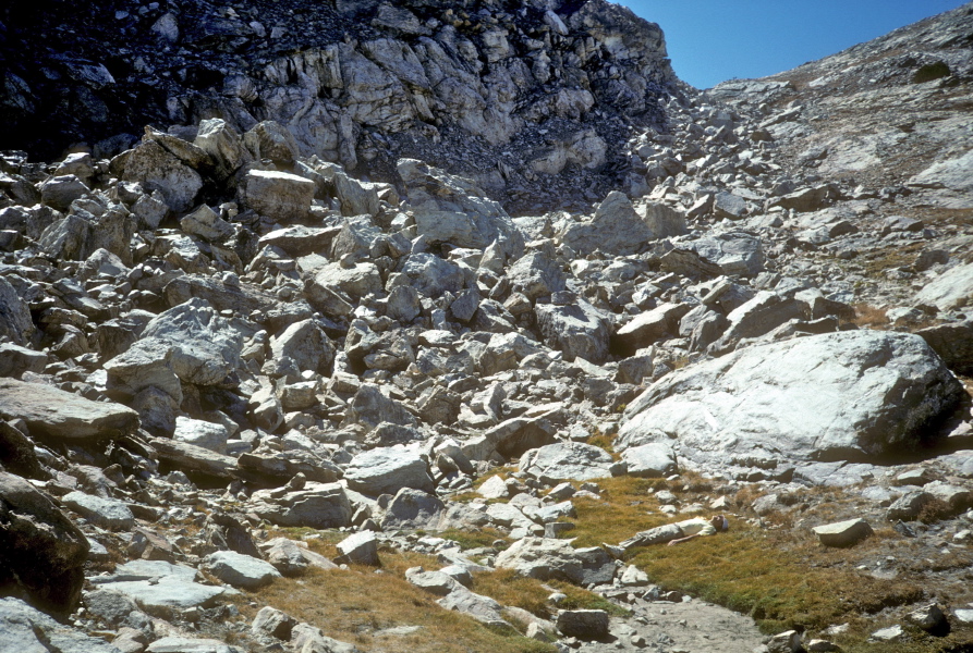 Talus below Liberty Pass (10450ft)