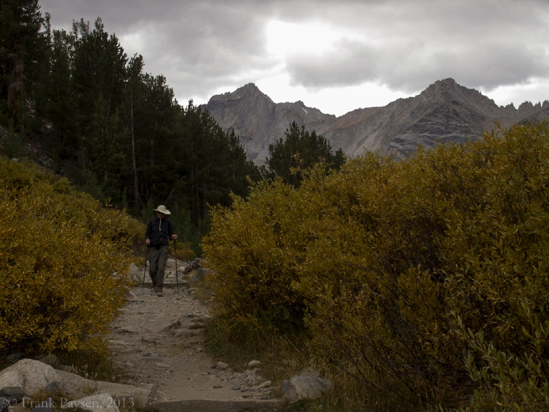 Bill hikes down the trail.