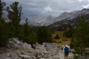 Clouds gather over Bear Creek Spire.