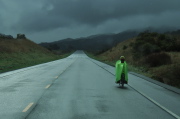 Zach climbs the shallow grade on Airline Highway (CA25).