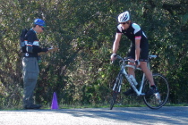 Rob Manchester shows off his track stand.