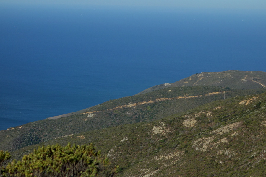 The steep summit road gradient can be seen clearly from South Peak.