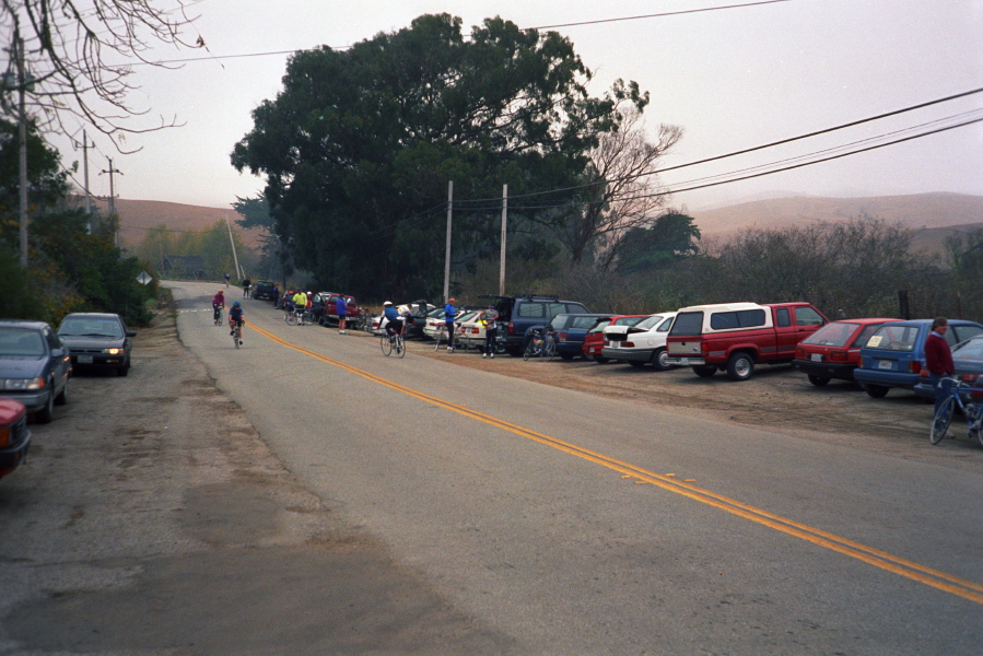 Folks parking along Stage Rd.