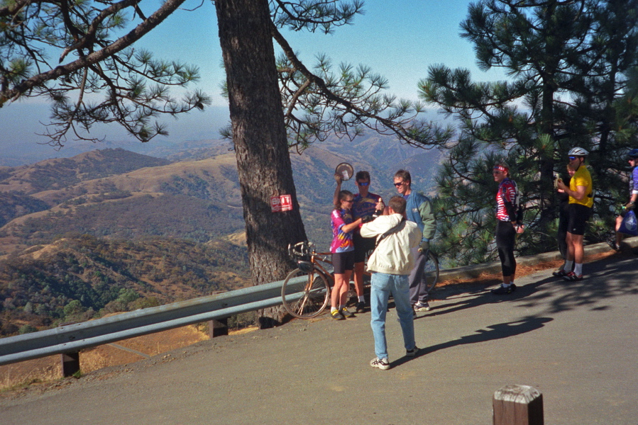 Sarah Beaver and Tom Lawrence receive their prize pie for being the fastest tandem team in the series.