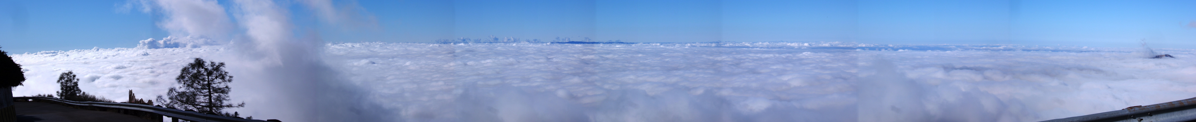 Panorama to the west; fog over San Jose.