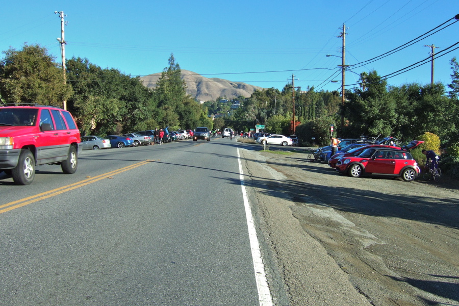 Climbing Alum Rock Ave. to the staging area.