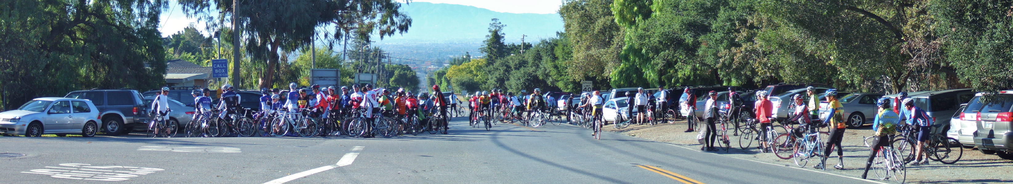 Starting line at Alum Rock Ave. & Mt. Hamilton Rd.