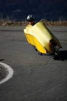 Bill rounding a hairpin on the upper part of Mt. Hamilton Rd.