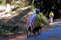 Bill reaches the top of Old La Honda Rd.