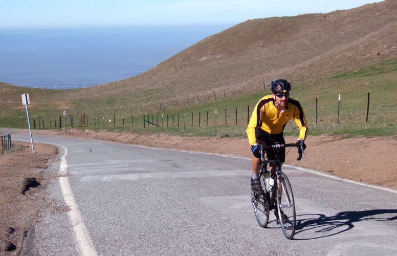 Tom Gardin nears the top.