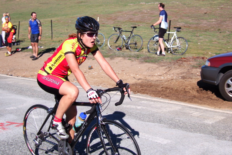 Lucia Mokres arrives at the top.