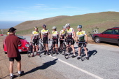 Ron Brunner photographs the BikeTrip team.